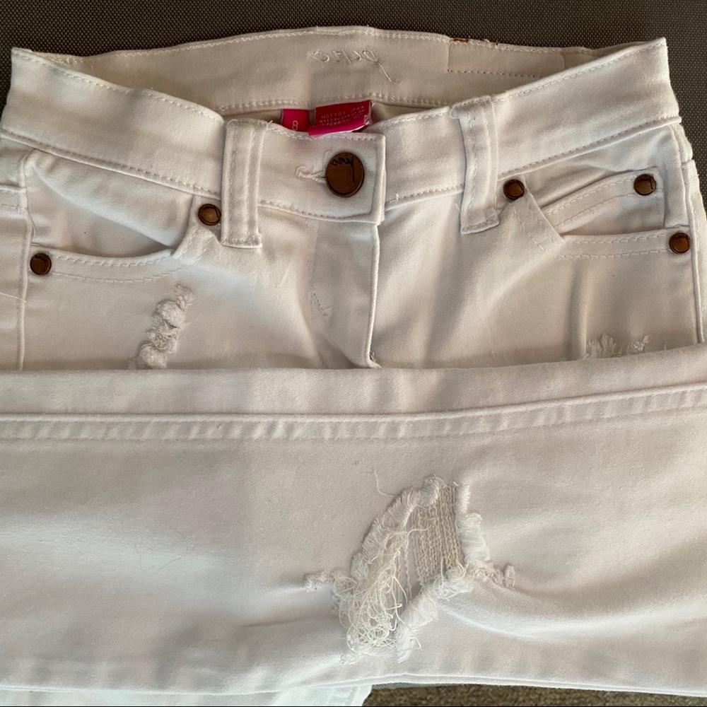 Pink Premium white skinny jeans